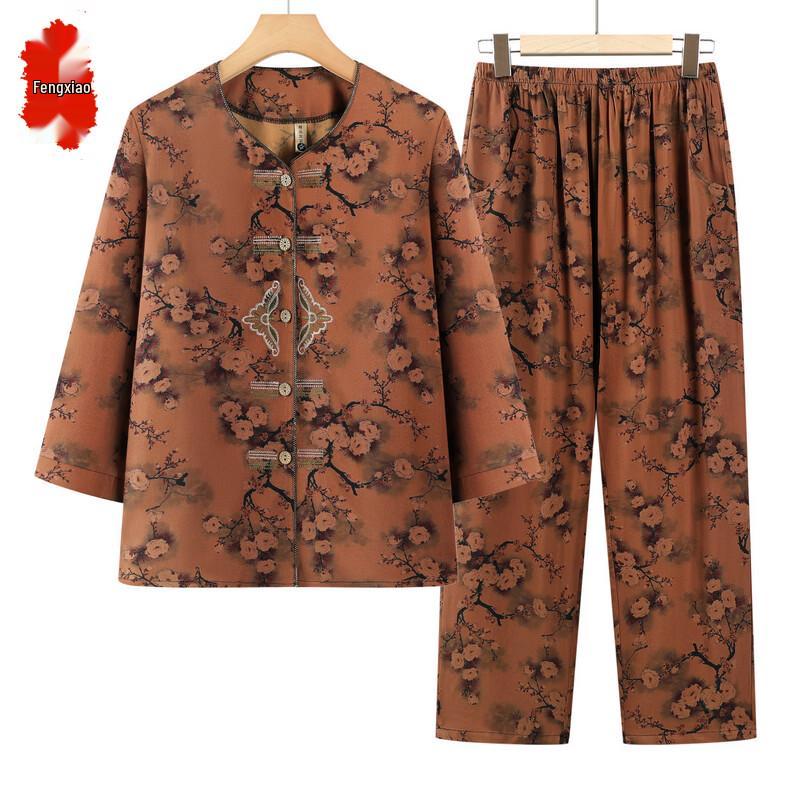 Women s Floral Print Cardigan Two-Piece Set 3XL