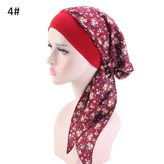 Dámský pastorální elastický bavlněný turbanový klobouk Šátek bandana pirátská čepice pokrývka hlavy