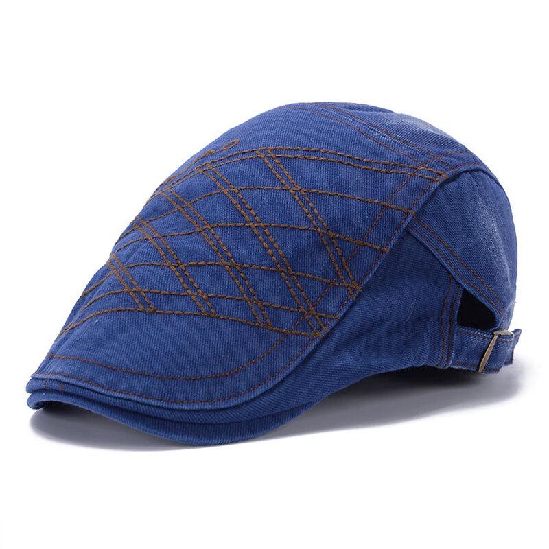 

ZHENYUEQI Men s Distressed Cotton Beret Cap