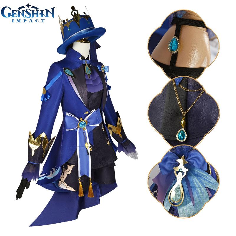 Focalors Genshin Impact Cospaly Costume Adult Party Dressing Anime Show Clothing