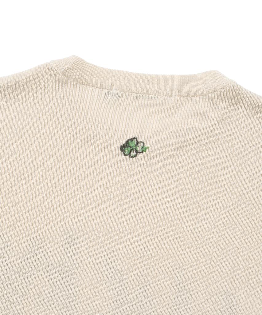 KNITTED Coolever Clover Round Knit Ivory