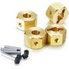 RCLions Brass Wheels Hex Hub 8mm/10mm Extension Hex Drive Adapter for Redcat GEN8 Upgrades Parts 1/10 RC Crawler Car (8mm)