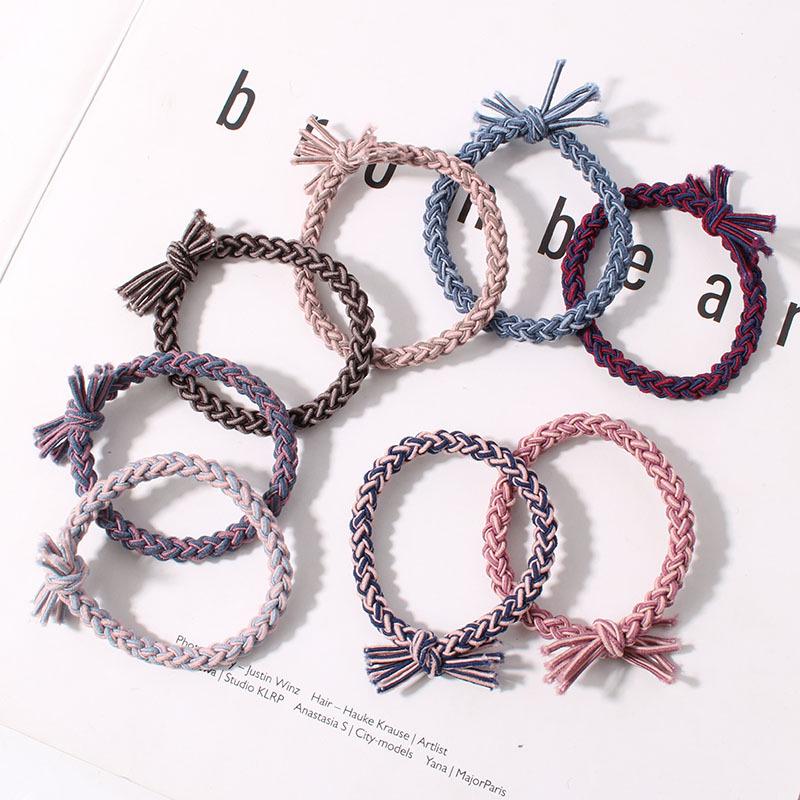 Korean Style Cute Braided Elastic Hair Tie for Women