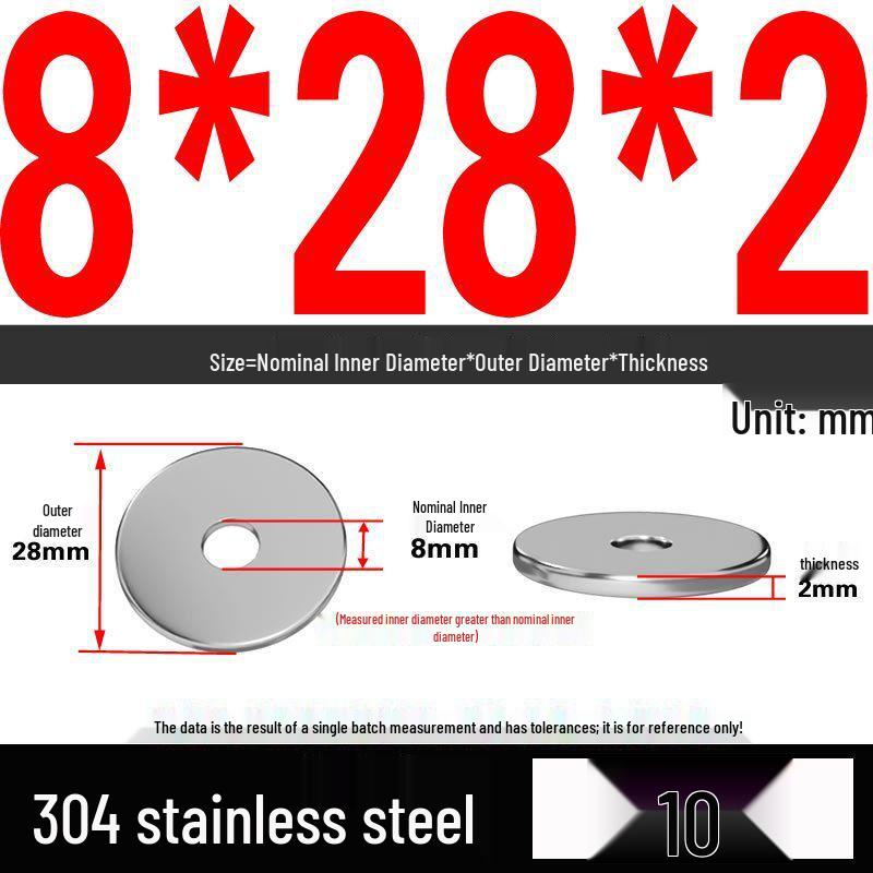 Thickened 304 Stainless Steel Flat Washer Spacer (M2-M36)