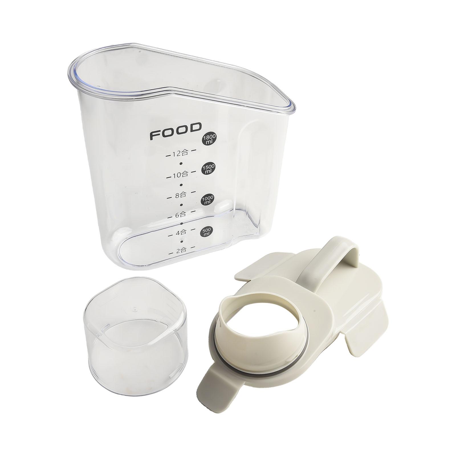 Containers Dispenser 1pcs 2000ml And Bulk Carry Handle Containers Dog Feeding Bin Double Sealed Moisture-Proof White
