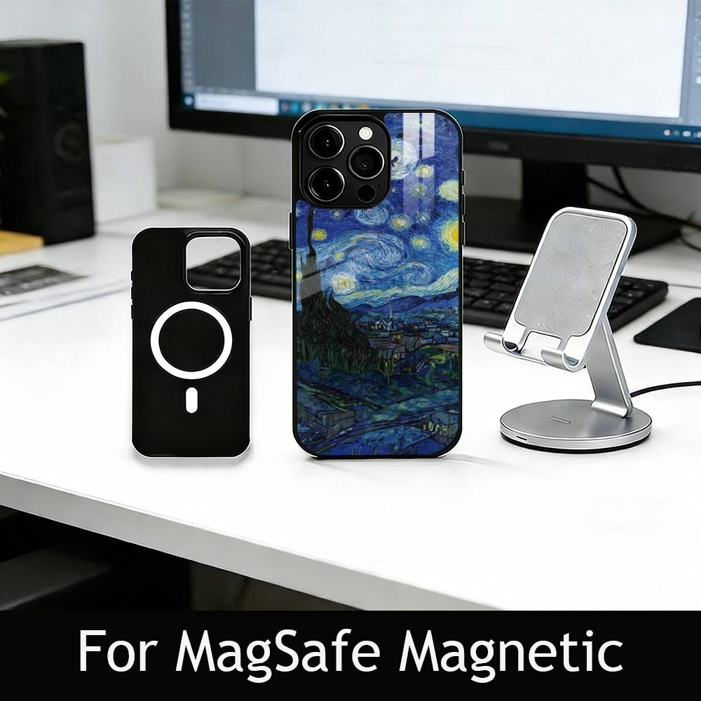 T-The S-Starry N-Night Phone Case For iPhone17,16,15,14,13,12,11 Plus,Pro Magnetic For Magsafe Wireless Charging