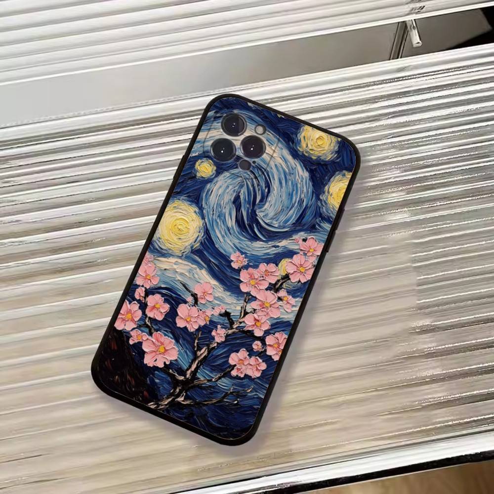 Van Gogh A-Art Aesthetic Phone Case For iPhone 17, 16,15,14,13,12,11 Plus,Pro Max, Others Soft Black Cover