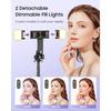 53'' Selfie Stick Tripod with Light Enhanced 4Leg Cell Phone Stand Camera Tripod with Rechargeable Wirel Remote 2 Fill Light Po