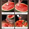 22/25cm Watermelon Cutter Slicer Tool Stainless Steel 2-In-1 Fruit Cutter Melon Cube Cutter Fork Gadget For Family Camping Party