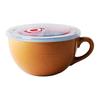 Ceramic Breakfast Bowl 700ml Microwave & Oven-Safe Soup Mug with Lid & Spoon Large Capacity Soup Bowl for Oatmeal Noodles