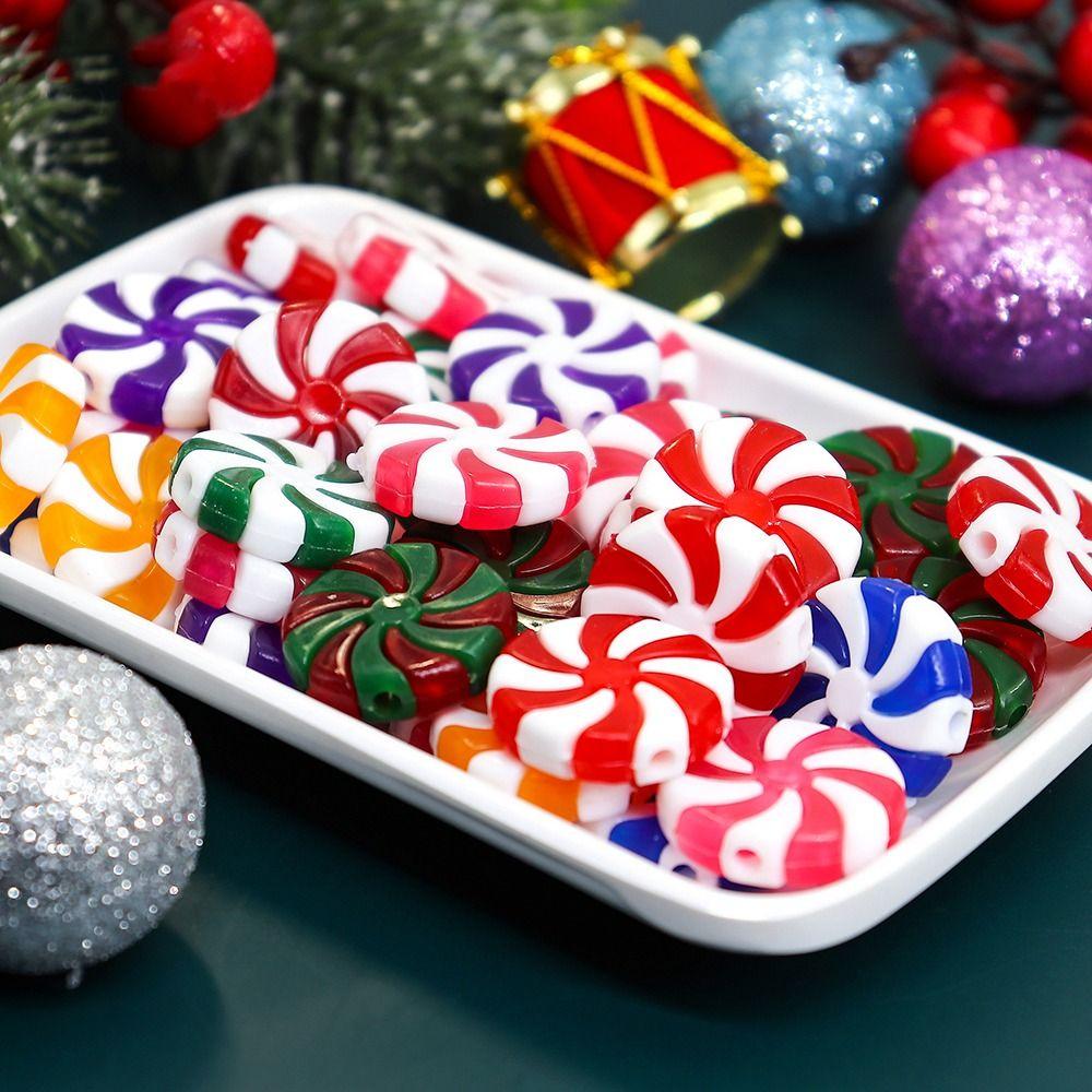 6Pcs Fake Christmas Candy Acrylic Christmas Tree Hanging Pendant Candy Ornaments  New Year