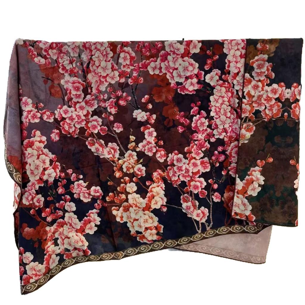 140 * 140 Summer Women'S Silk Scarf Scarf Shawl Retro National Style Square Scarf New Chinese Silk Scarf