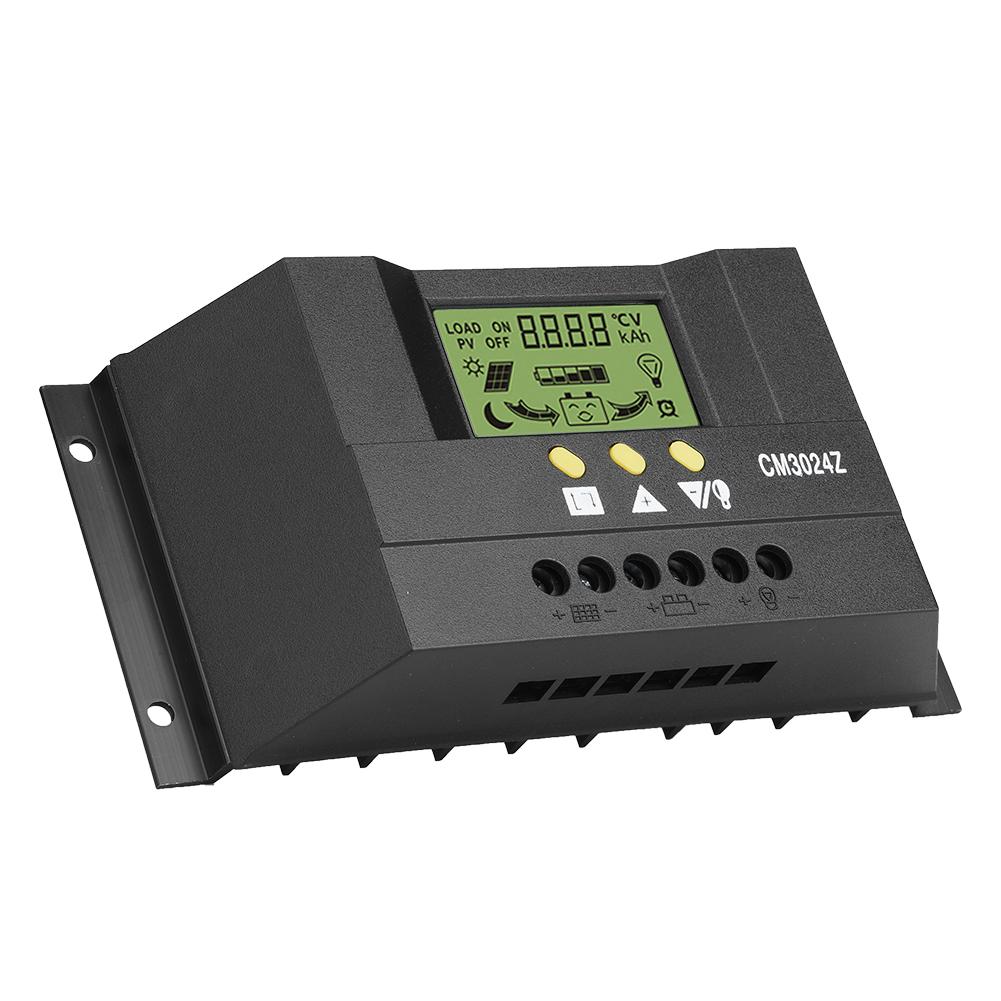 PWM Intelligent Solar Panel Charge Controller Regulator LCD Display 12V 24V 30A