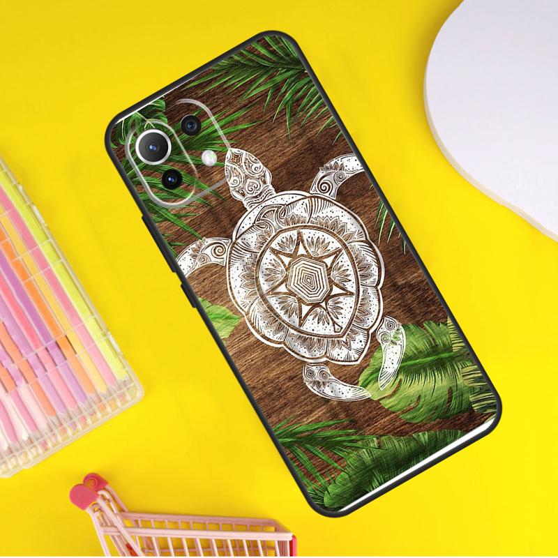 Turtle Wood Pattern Cover For Xiaomi 14T Pro 11T 12T 13T 13 14 Ultra POCO X7 Pro X3 X5 F3 F5 F6 M6 X6 Pro Case