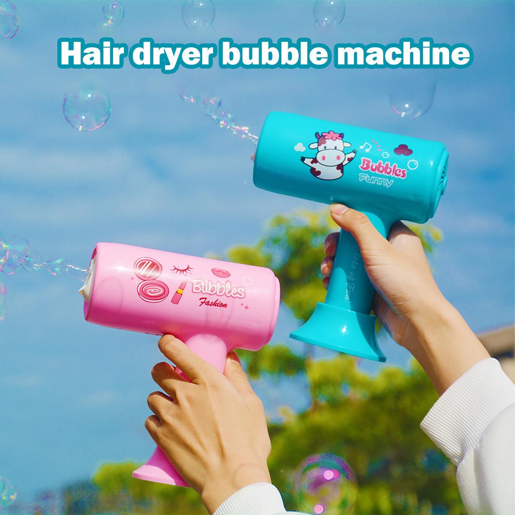 Bubble Machine Hair Dryer Operate Easily Indoor Outdoor Bubble Maker Toy (23ml)
