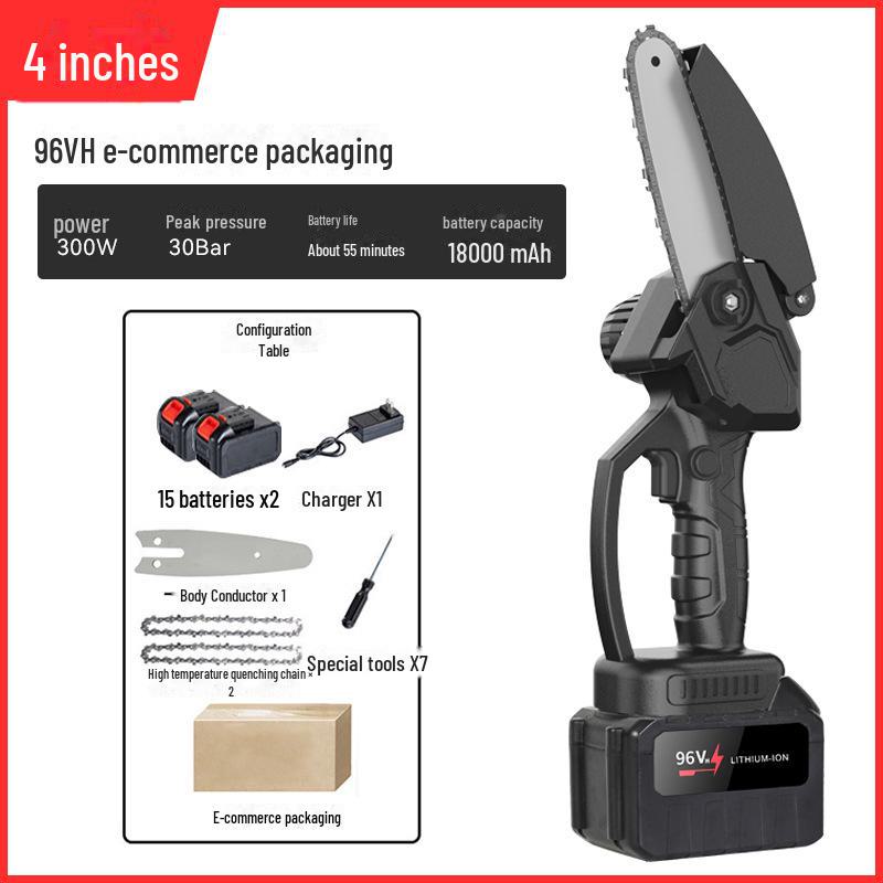High-Power Rechargeable Handheld Electric Chainsaw for Tree Pruning and Logging