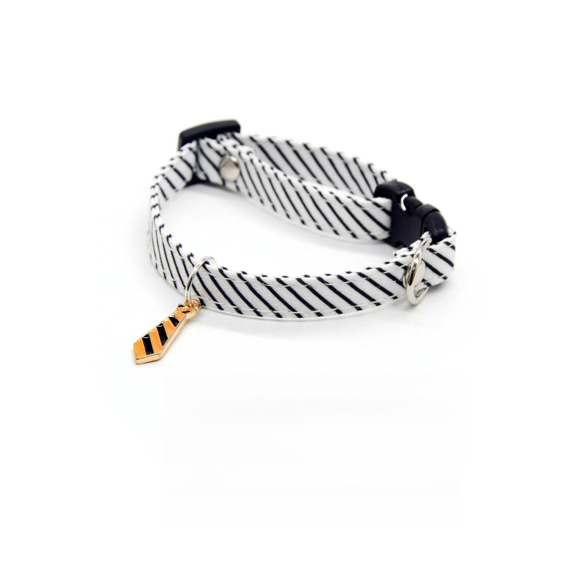

Cat Striped Bow Tie Animal Striped Collar Pet Adjustable Christmas Cat Collar Pet Collar kitten accessories S Neck 16-25cm белый