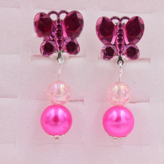 7 párů/krabička Umělé perly kapka Bez propíchnutí Bezbolestné dětské náušnice s úložnou krabičkou Krásné kreslené