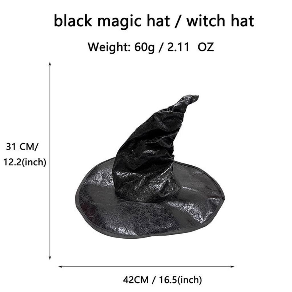 Halloween Leather Witch Wizard Hats Vintage Party Hat Headwear Props Decoration Cosplay Costume Accessories for Children Adult