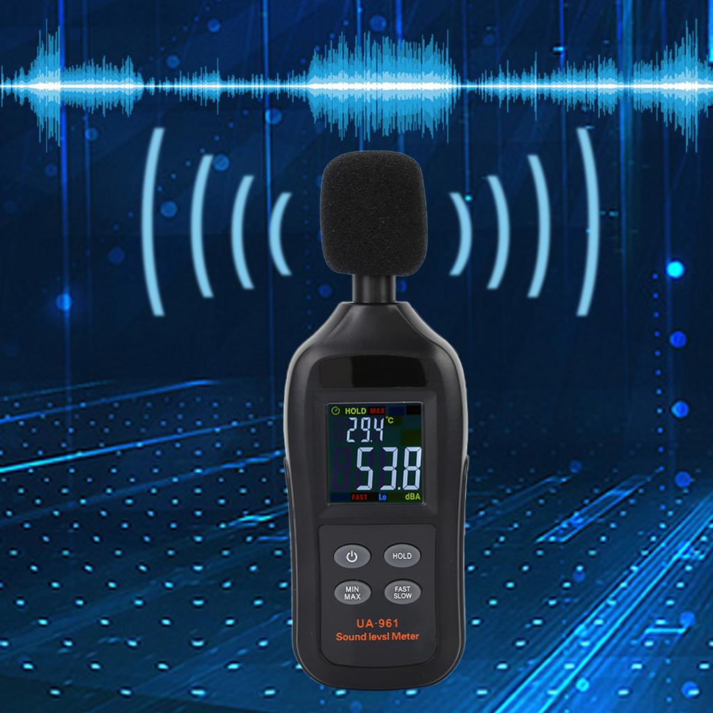 UA961 Schwarz Tragbares Handheld Digitales Schallpegelmessgerät Lärmtester