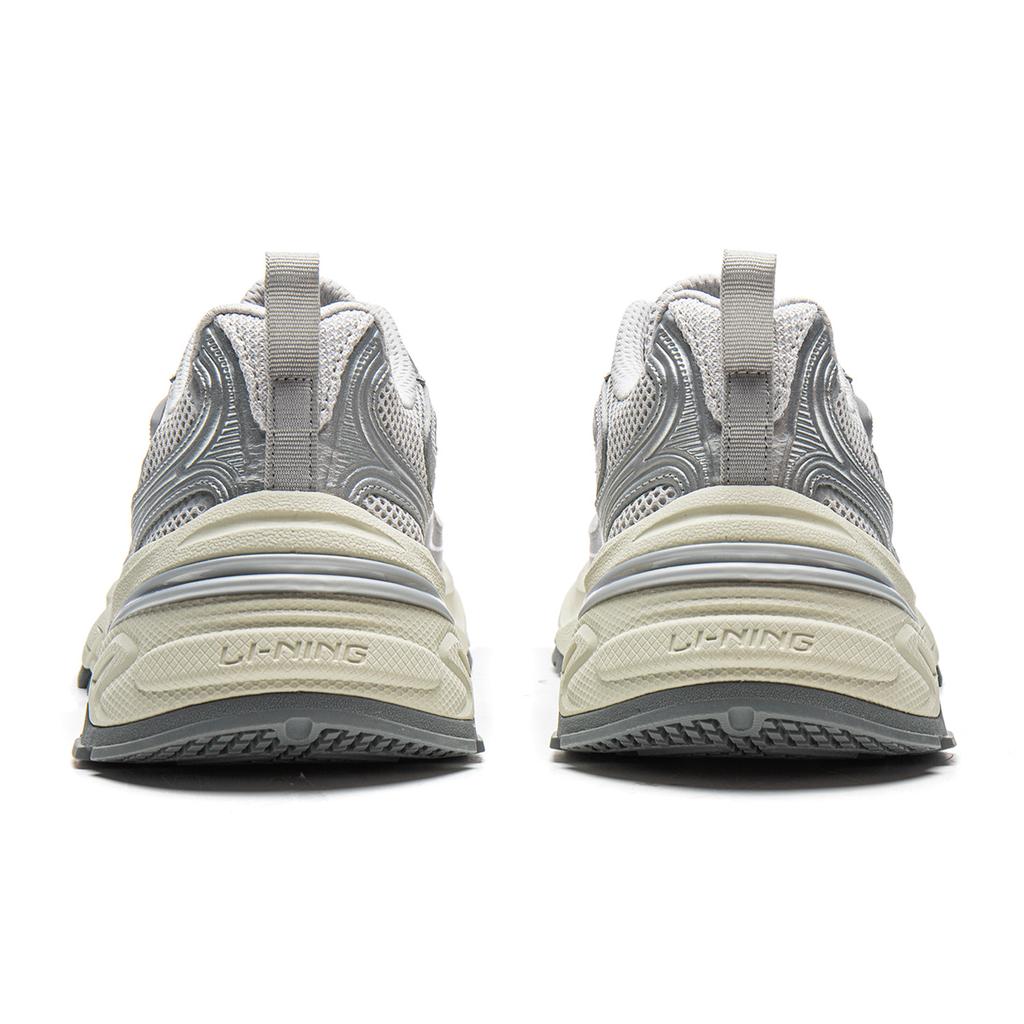 Li Ning Wind Collection Cushioning Slip Resistant Abrasion Resistant Support Low top Casual Shoes Women's Gray AGLW004-2