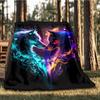 1 st Wolf Print Lichtgewicht Flanellen Deken, Comfortabele en Warme Deken, voor Kamperen Bankbed en Bank Kantoor, Cadeau Dekens in