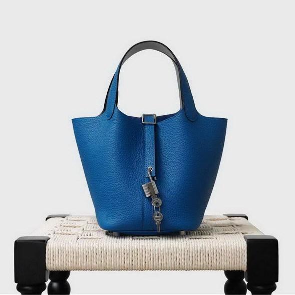 

2025 Новая кожаная женская сумка первый слой коровьей кожи 18 корзина для овощей стальная фурнитура вощеная нить портативная сумка-ведро трансграничная оптовая торговля 18 * 18 * 13CM