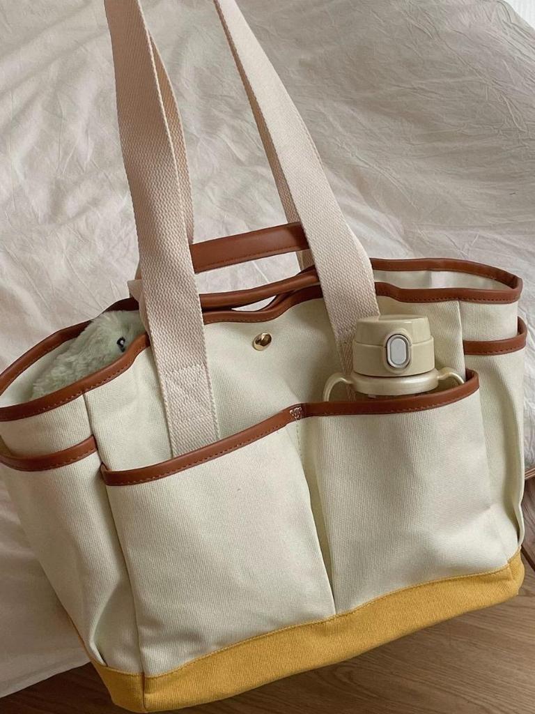 Korean Large Capacity Versatile Canvas Mommy Bag - Lightweight Crossbody Tote for Mother and Baby