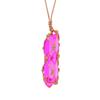 Natural Stone Crystal Column Mesh Pocket Hand-Woven Necklace Pendant, Adjustable N562