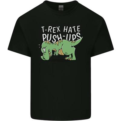 T-Rex Hates A Pushups Funny Dinosaur Mens Cotton T-Shirt - Men's Summer Cotton Graphic Tee
