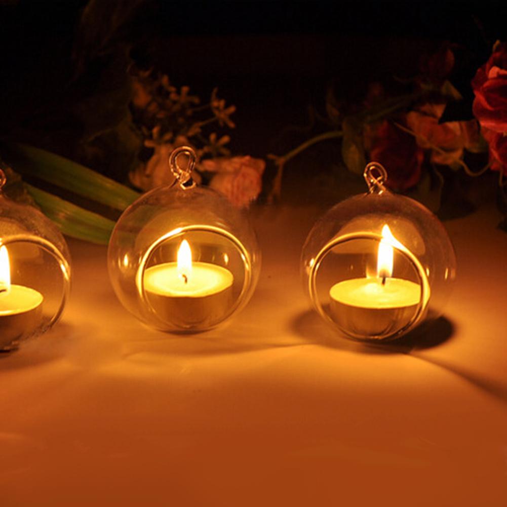 Podwieszany Szklany Świecznik Kryształowy Romantyczny Świecznik Dekoracja Domu