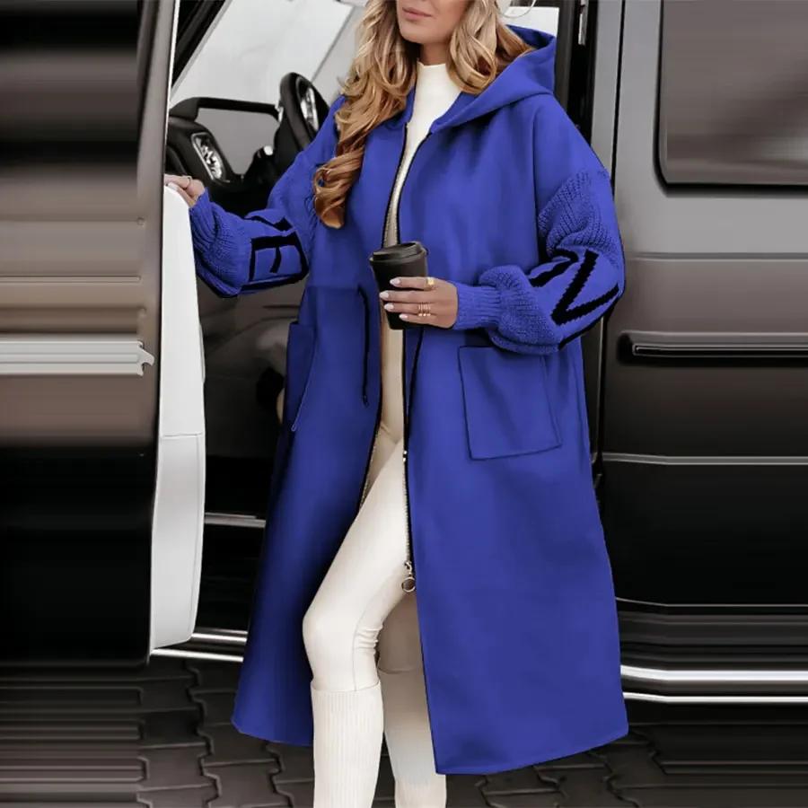 Women Long White Hooded Parka Jacket, Thick Warm Elegant Casual Coat, Spring New Trendy Ladies Outerwear