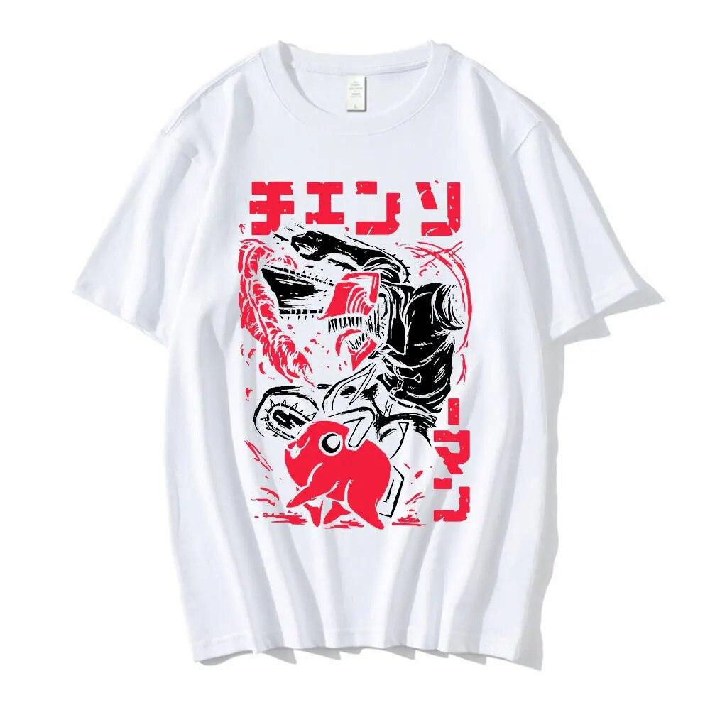 Japanische Anime Kettensäge Mann Sommer Frauen T-shirts Manga Grafik Druck Y2k Kleidung Lustige Cartoon Unisex Kurzen Ärmeln T Shirt Top