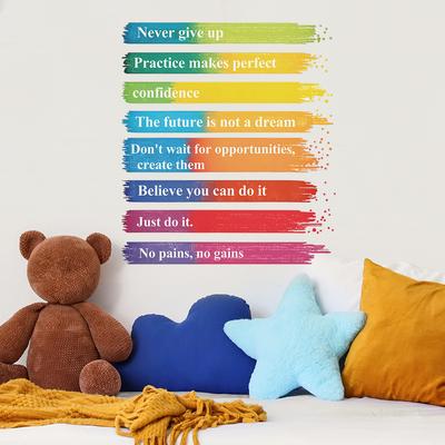 Personal Rainbow Inspirational Quotes for Living Room, Home Decor, Wall Art Stickers