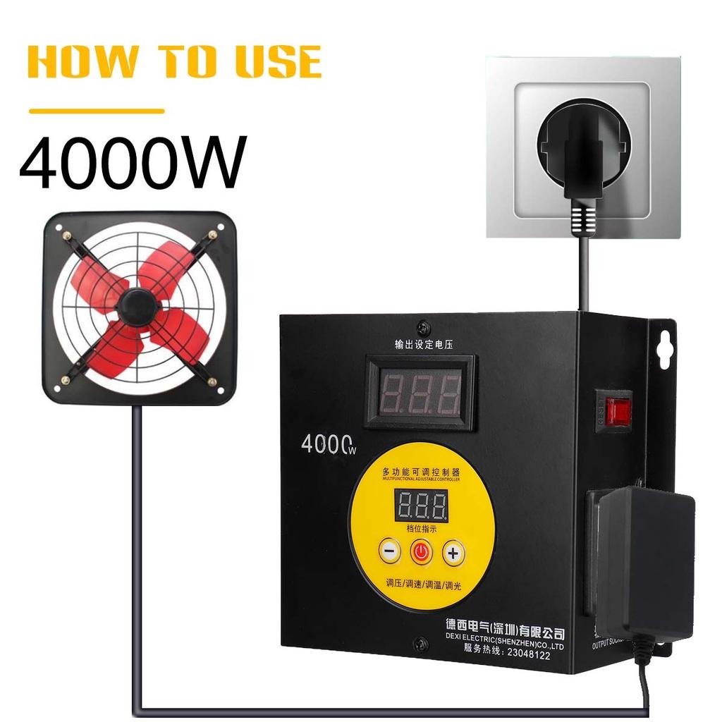 2500W 220V Voltage Regulator AC Compact Variable Speed Voltage Controller Portable Voltage Adjuatable Dimmer