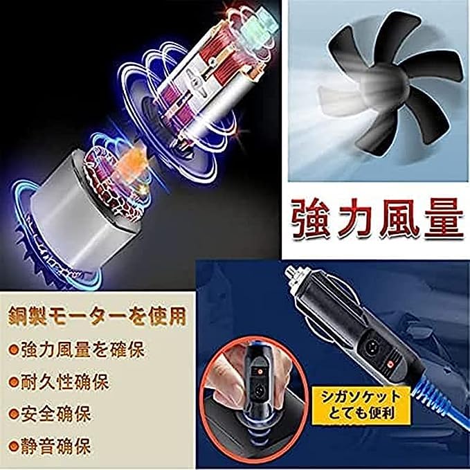 Car Fan, Car Fan, 24 V/12 V, USB Powered Truck, Small, Lightweight, Car Circulator,