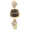 Adjustable Bracelet Watch Quartz Movement Flower Bracelet Watch Retro Diamond Watch  For Women