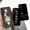 For Funda Samsung Galaxy A35 A25 2023 5G Case SM-A356B SM-A256B Black Cat Moon Night Fashion Coque Etui Matte Silicone Housing