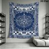 Compass Wall Tapestry Aesthetic Wall Hanging Printed Fabric Blanket Decorative Tapestries for Bedroom Living Room Home Decor