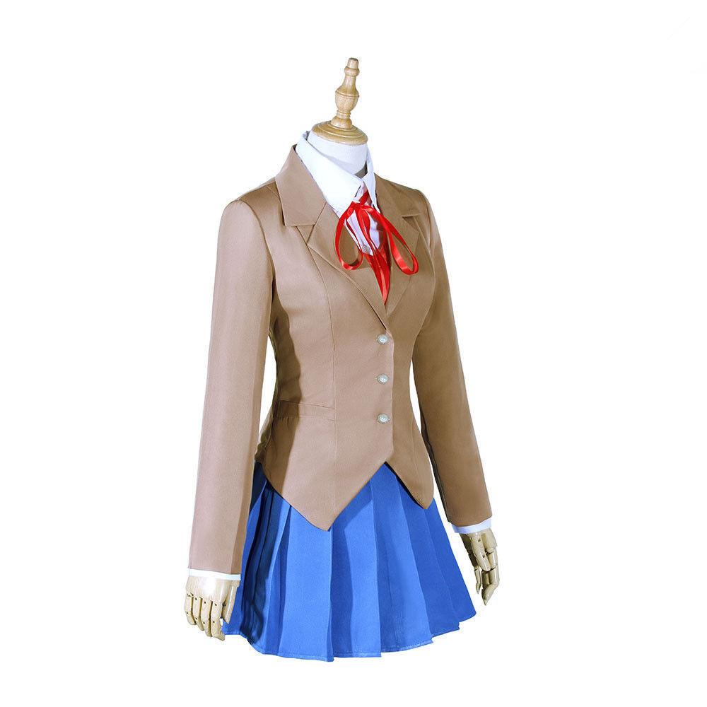 Game Doki Doki Literature Club Natsuki Cosplay Sayori Yuri Monika Cosplay Costume Wig Set School Uniform Girl Women Costumes