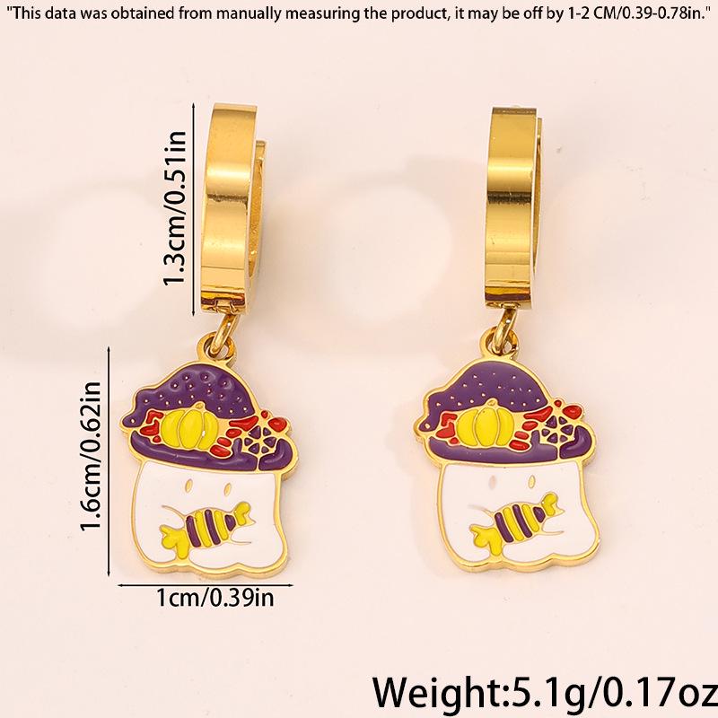 Luxurious Halloween Stainless Steel Pumpkin, Skull & Mummy Earrings