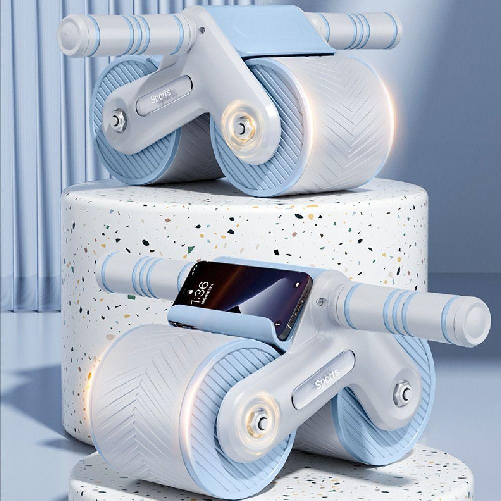 Automatic Rebound Abdominal Workout Roller Dual Wheel Ab Roller  Fitness Equipment