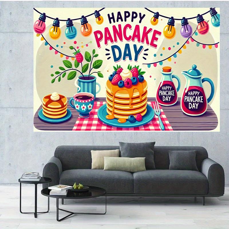 2D flat surface 1-piece colored pancake-day background cloth suitable for families and gardens