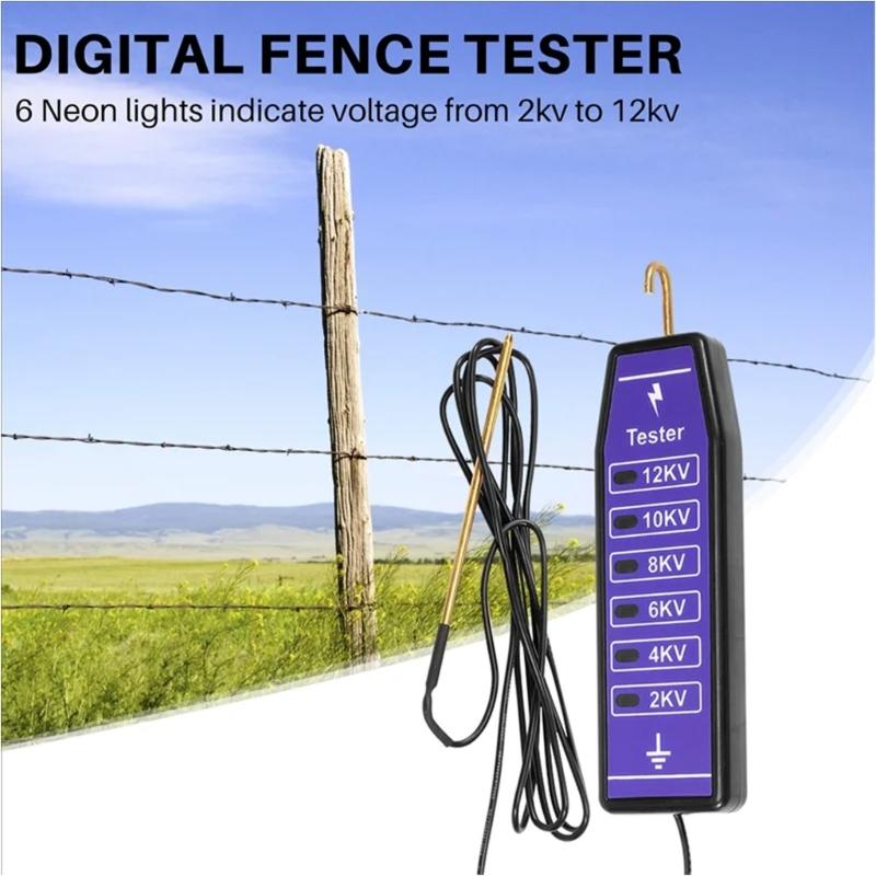 2-12KV High Voltage Electric Fence Voltage Tester Farmers Fence Voltage Testing Tool Electric Fence Voltage Fault Finders