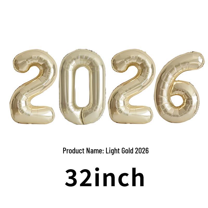 2026 Large Foil Number Balloons Set: 32'' & 40'' for New Year's Celebrations