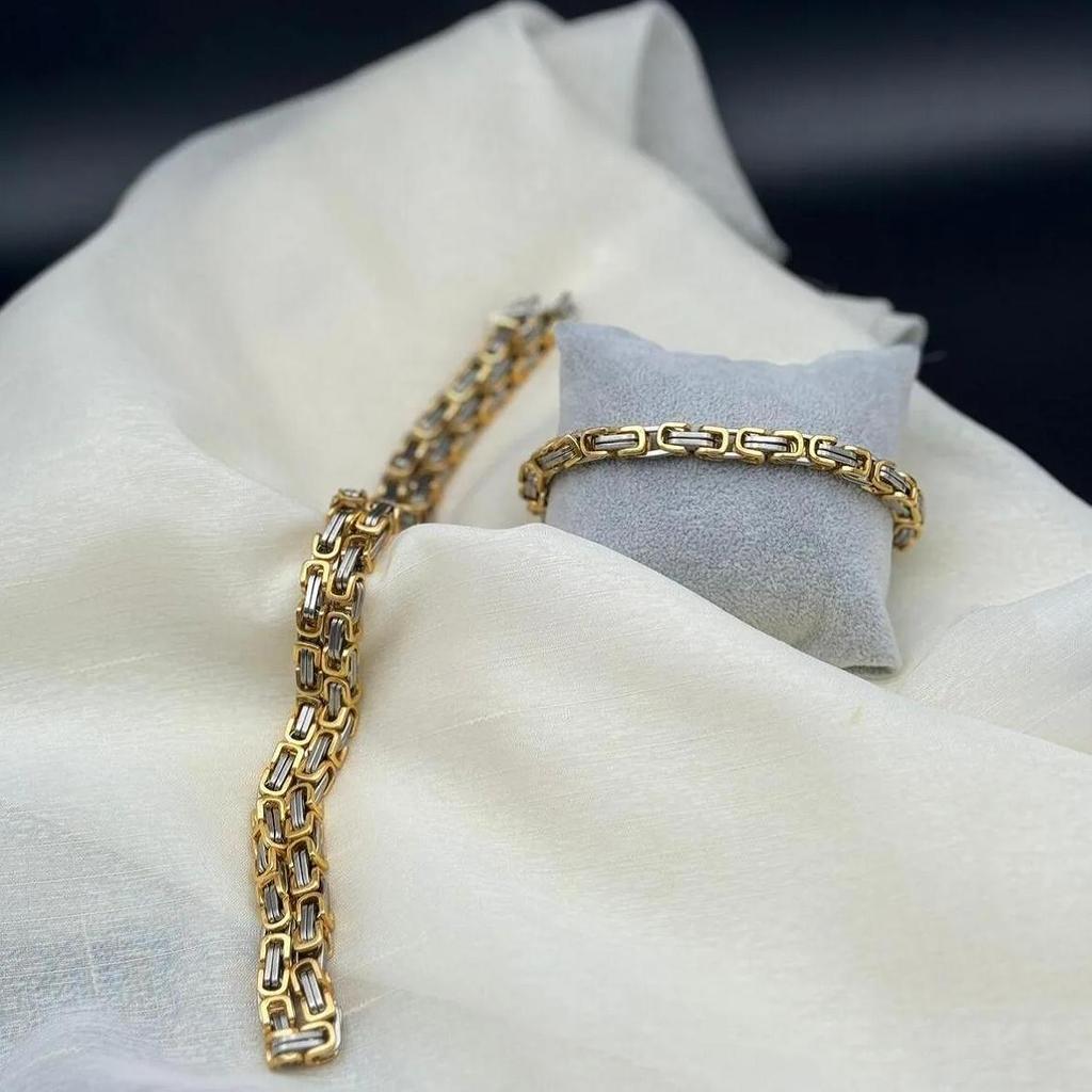 Set de brățări colier din oțel pentru bărbați King Chain