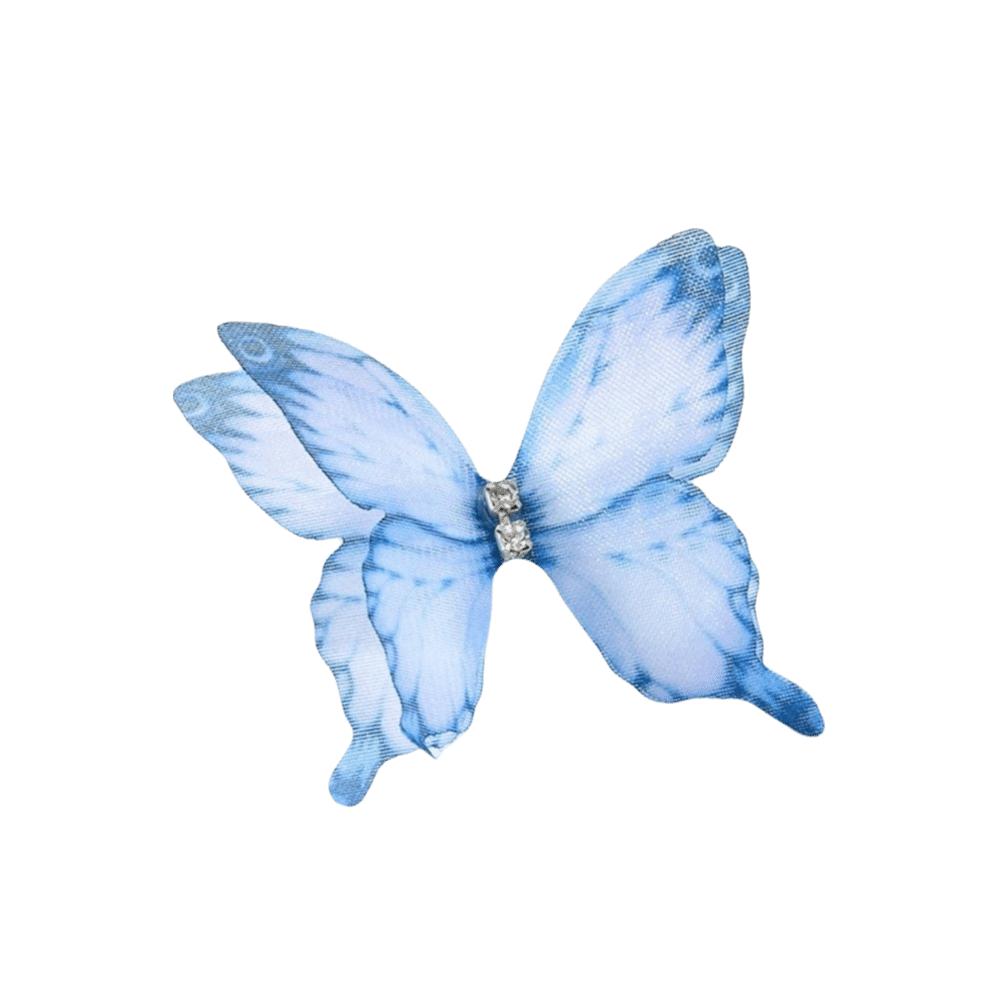 50Pcs 3D Organza Fabric Butterfly Appliques Double-layer Colorful Chiffon Butterfly Embroidered Patches Translucent