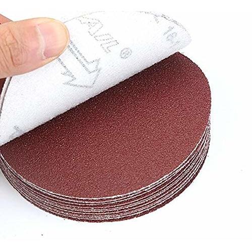 Batreetek Sandpaper, 100 Sheets, 5 Types, #60, #80, #100, #120, and #240, Round (100mm), for DIY Woodworking, Painting, and Metal Surface Polishing