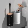 Wall-Mounted Silicone Toilet Brush with Storage Rack - No Dead Angles, Perfect for Bathroom Cleaning