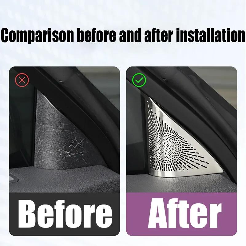 For Lexus ES 350h 350e 500e 2026 2027 Front Door A Pillar Triangle Stainless Steel Decorative Cover Car Interior Trim Accessorie